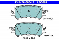 Kit de plaquettes de frein, frein à disque ATE Ceramic 13.0470-5664.2