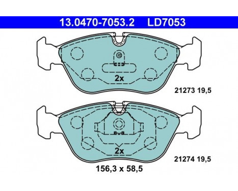 Kit de plaquettes de frein, frein à disque ATE Ceramic 13.0470-7053.2, Image 3