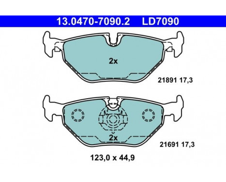Kit de plaquettes de frein, frein à disque ATE Ceramic 13.0470-7090.2, Image 3