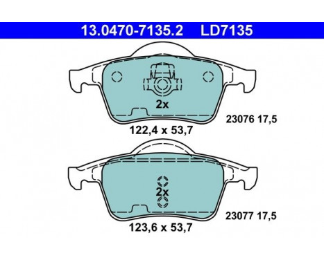 Kit de plaquettes de frein, frein à disque ATE Ceramic 13.0470-7135.2, Image 3