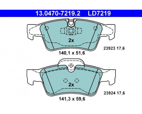 Kit de plaquettes de frein, frein à disque ATE Ceramic 13.0470-7219.2, Image 3