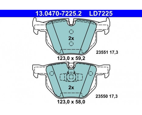 Kit de plaquettes de frein, frein à disque ATE Ceramic 13.0470-7225.2, Image 3