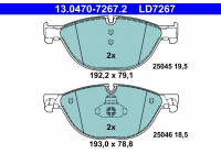 Kit de plaquettes de frein, frein à disque ATE Ceramic 13.0470-7267.2