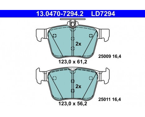 Kit de plaquettes de frein, frein à disque ATE Ceramic 13.0470-7294.2, Image 2