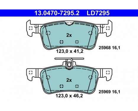 Kit de plaquettes de frein, frein à disque ATE Ceramic 13.0470-7295.2