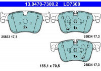 Kit de plaquettes de frein, frein à disque ATE Ceramic 13.0470-7300.2