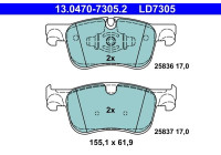 Kit de plaquettes de frein, frein à disque ATE Ceramic 13.0470-7305.2