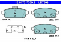 Kit de plaquettes de frein, frein à disque ATE Ceramic 13.0470-7309.2