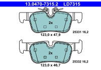 Kit de plaquettes de frein, frein à disque ATE Ceramic 13.0470-7315.2