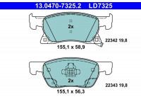 Kit de plaquettes de frein, frein à disque ATE Ceramic 13.0470-7325.2