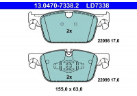Kit de plaquettes de frein, frein à disque ATE Ceramic 13.0470-7338.2
