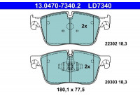 Kit de plaquettes de frein, frein à disque ATE Ceramic 13.0470-7340.2