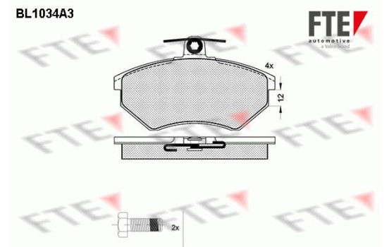 Kit de plaquettes de frein, frein à disque BL1034A3 FTE