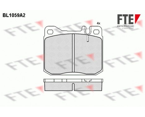 Kit de plaquettes de frein, frein à disque BL1059A2 FTE