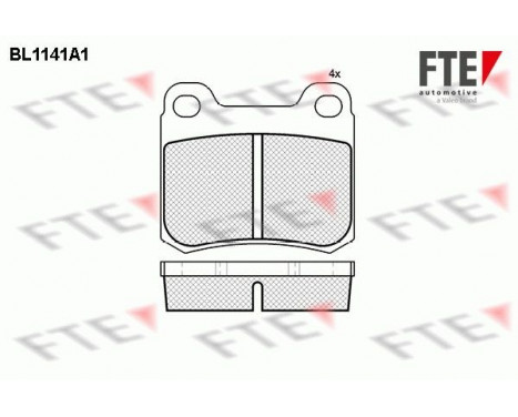 Kit de plaquettes de frein, frein à disque BL1141A1 FTE