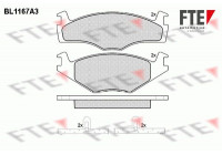 Kit de plaquettes de frein, frein à disque BL1167A3 FTE