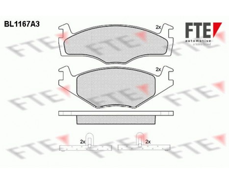 Kit de plaquettes de frein, frein à disque BL1167A3 FTE