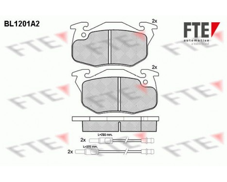 Kit de plaquettes de frein, frein à disque BL1201A2 FTE