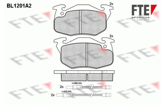 Kit de plaquettes de frein, frein à disque BL1201A2 FTE