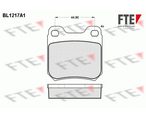 Kit de plaquettes de frein, frein à disque BL1217A1 FTE