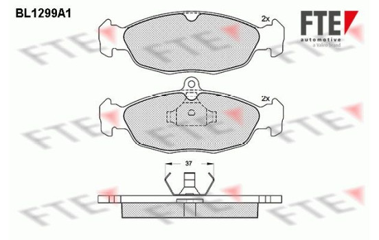 Kit de plaquettes de frein, frein à disque BL1299A1 FTE