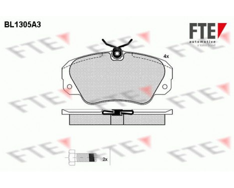 Kit de plaquettes de frein, frein à disque BL1305A3 FTE