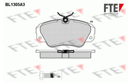 Kit de plaquettes de frein, frein à disque BL1305A3 FTE