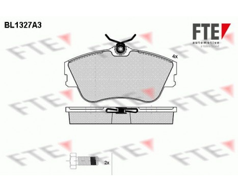 Kit de plaquettes de frein, frein à disque BL1327A3 FTE