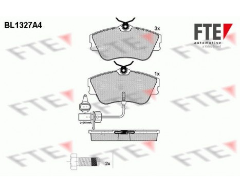 Kit de plaquettes de frein, frein à disque BL1327A4 FTE