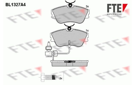 Kit de plaquettes de frein, frein à disque BL1327A4 FTE