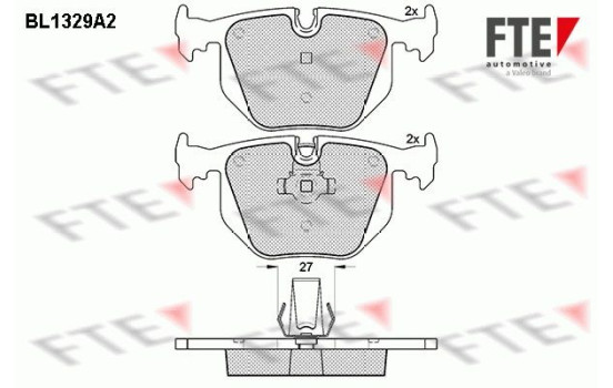 Kit de plaquettes de frein, frein à disque BL1329A2 FTE
