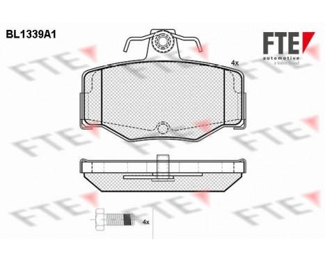 Kit de plaquettes de frein, frein à disque BL1339A1 FTE