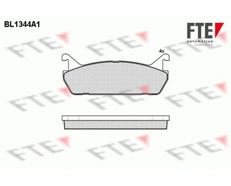 Kit de plaquettes de frein, frein à disque BL1344A1 FTE