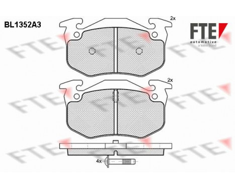 Kit de plaquettes de frein, frein à disque BL1352A3 FTE