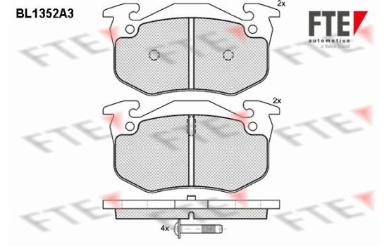 Kit de plaquettes de frein, frein à disque BL1352A3 FTE