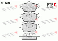 Kit de plaquettes de frein, frein à disque BL1355A2 FTE
