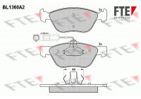 Kit de plaquettes de frein, frein à disque BL1360A2 FTE