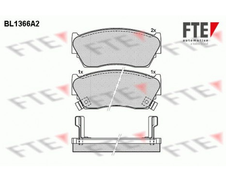 Kit de plaquettes de frein, frein à disque BL1366A2 FTE