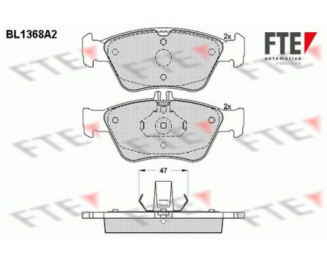 Kit de plaquettes de frein, frein à disque BL1368A2 FTE
