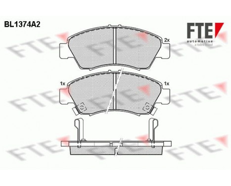 Kit de plaquettes de frein, frein à disque BL1374A2 FTE