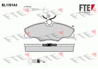 Kit de plaquettes de frein, frein à disque BL1381A4 FTE
