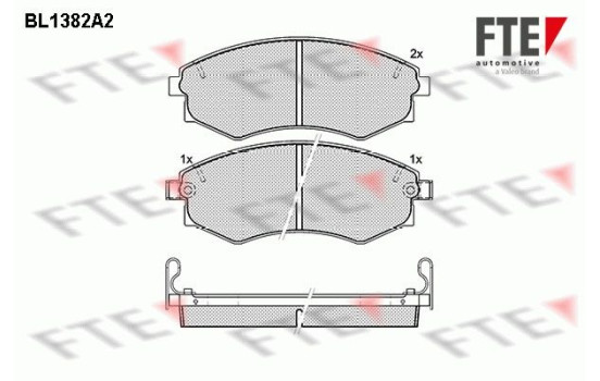 Kit de plaquettes de frein, frein à disque BL1382A2 FTE