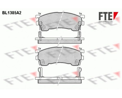 Kit de plaquettes de frein, frein à disque BL1385A2 FTE