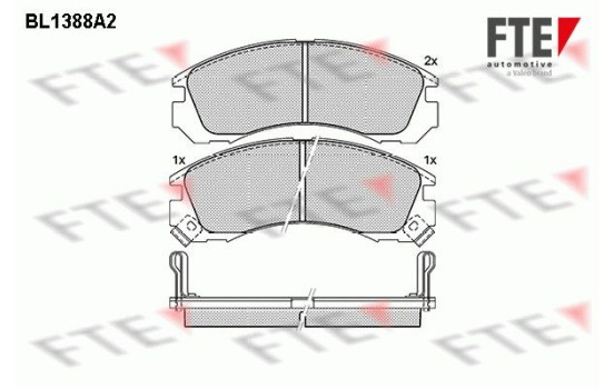 Kit de plaquettes de frein, frein à disque BL1388A2 FTE