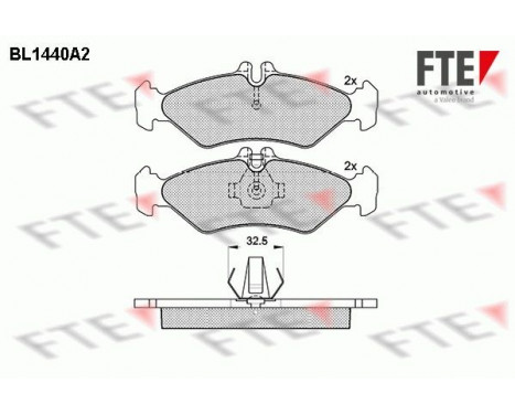 Kit de plaquettes de frein, frein à disque BL1440A2 FTE
