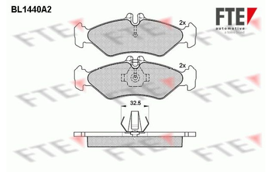 Kit de plaquettes de frein, frein à disque BL1440A2 FTE