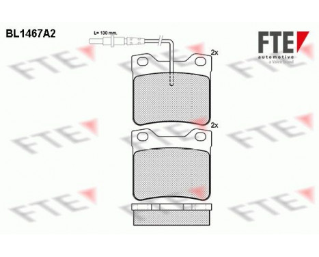 Kit de plaquettes de frein, frein à disque BL1467A2 FTE