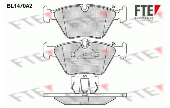 Kit de plaquettes de frein, frein à disque BL1470A2 FTE