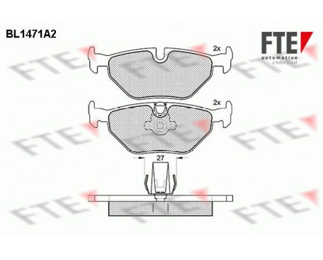 Kit de plaquettes de frein, frein à disque BL1471A2 FTE