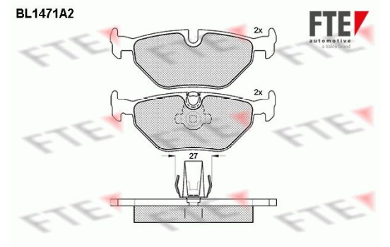 Kit de plaquettes de frein, frein à disque BL1471A2 FTE